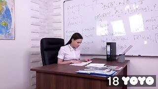 A cute girl has a fantasy about her teacher, which she brings to life