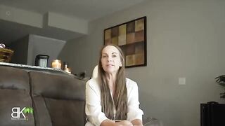Pervert stepson catches his stepmom Kymber Leigh in a compromising situation on the couch