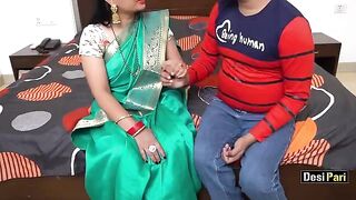 Desi Pari teaches English to a boy and fucks him hard in Hindi