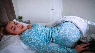 My pervert step mom woke me up with her pussy in a steamy scene