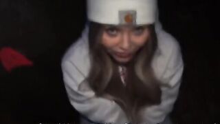 Skateboarding girl spread legs for new friends in POV