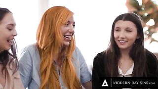 Lauren Phillips teaches virgins Lily Larimar and Maya Woulfe to fuck