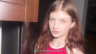 Redhead student gets fucked hard by her stepdad in a taboo roleplay scene