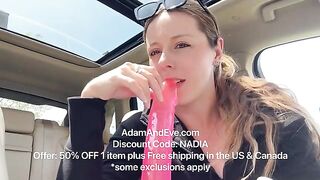 I tried the biggest sex toy I own in the back seat of my car!!