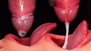 The best blowjob with a broken condom, all the cum in the mouth