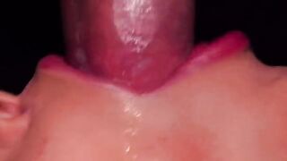 The best blowjob with a broken condom, all the cum in the mouth