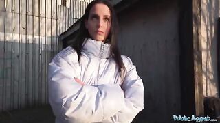 Hard public sex in a basement with a stunning brunette