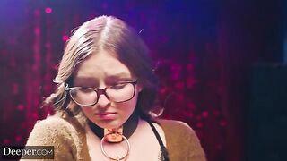 Nice timid girl Leana gets leashed and fucked by dominant Maximo