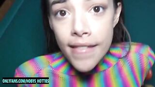 Petite slut Harmony Wonder gets her throat fucked and banged