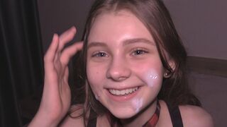 The girl is used as a cum dumpster after being fucked hard