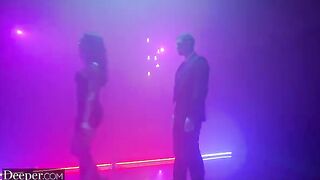 BDSM sex and gagging with brunette slut April