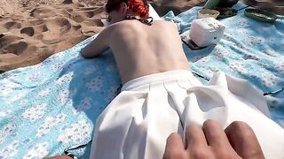 Beach kebab and sex with a real couple