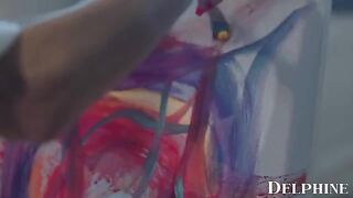 Art student learns more than art from sexy MILF Silvia Saige in this steamy Delphine Films scene