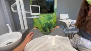 A hot brunette has sex with her dentist in POV style
