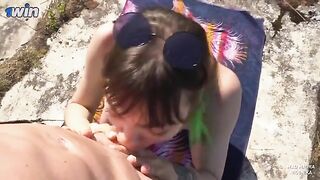 Nudist had to fuck the guard to enter the fort