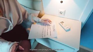 The stupid student read the lease, but she still had to pay with her pussy