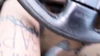 A little girl became a slut in front of the taxi driver and masturbated