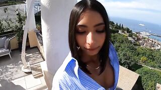 I have a surprise for you... The best double blowjob with a stunning Latina babe