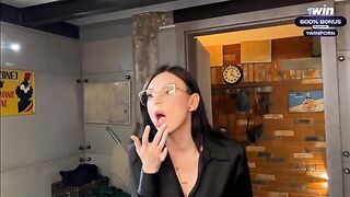 Spied on a hot stepmom in the shower, cum in her pussy