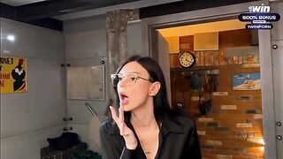 Spied on a hot stepmom in the shower, cum in her pussy