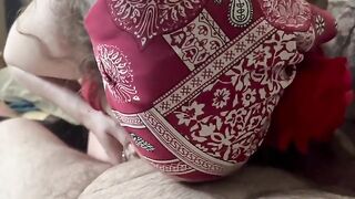 Redhead BBW gets her huge boobs covered with beads and cum