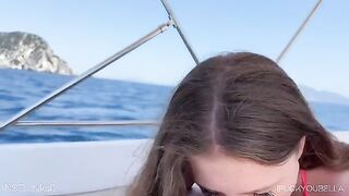 A girl was fucking on the yacht with a friend of her boyfriend