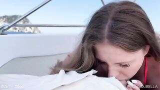 A girl was fucking on the yacht with a friend of her boyfriend