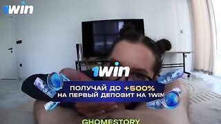 Tattooed girl passionately sucks cock in POV style