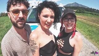 Two couples fucked in the Italian camper