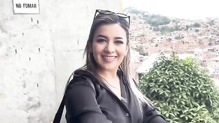 Outdoor sex with blowjob and riding a cock in the metro cable car