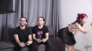Cindy Luna cheats on her BF, gets caught, and gets double penetrated by Axl Rey