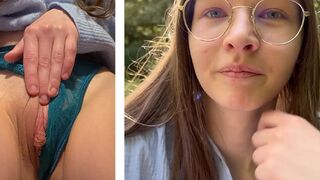 Petite teen sluts with huge labia squirt their pussies in public spaces