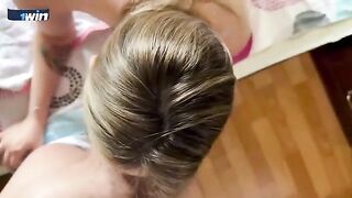 A stepmom with big tits is very horny, she wants to have sex with her stepson