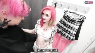 A cutie got fucked in the changing room by a sales consultant