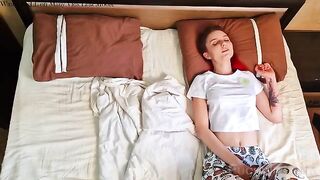 The wife gave her husband an erotic massage and caressed him before work