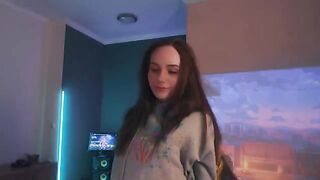 A cute girl has a fantasy with her stepbrother, getting intimate