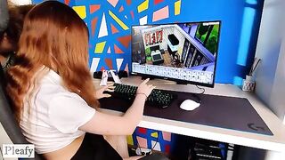 She wanted to play Sims 4 but he had other ideas for her boobs