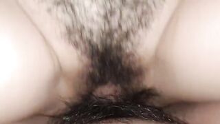 A woman with a wet pussy has an orgasm and gets cum inside