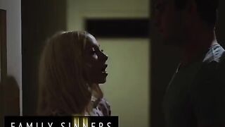 The stepbrother fucks his stepsister hard in a steamy Family Sinners scene