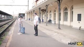 Hunter meets a girl at the train station and offers her money for sex