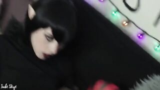 Vampire Mavis gets her fangs dirty with a cock sucking debut