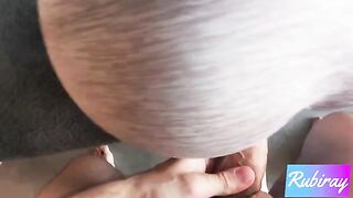 A guy is training with his hot step sister, who’s doing yoga, and they end up fucking hard