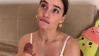 A blowjob with a promise of gentleness turned passionate