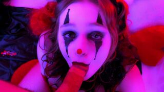 The kinkiest clown blowjob with a special facial finish