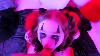 The kinkiest clown blowjob with a special facial finish