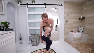 Guy hiding in bathtub, surprises stepbrother with a splash