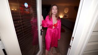 The neighbor came to the house and offered his cock on Valentine's Day