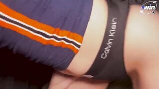 A cute stepsister fucks with me because of a hangover after the party