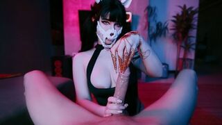 MollyRedWolf challenges you: don't cum, it's not allowed. TittyFuck, Femdom, Handjob, Creampie