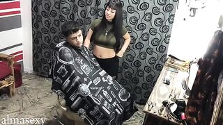 Horny guy fucked sexy chick in the barbershop - Almasexy